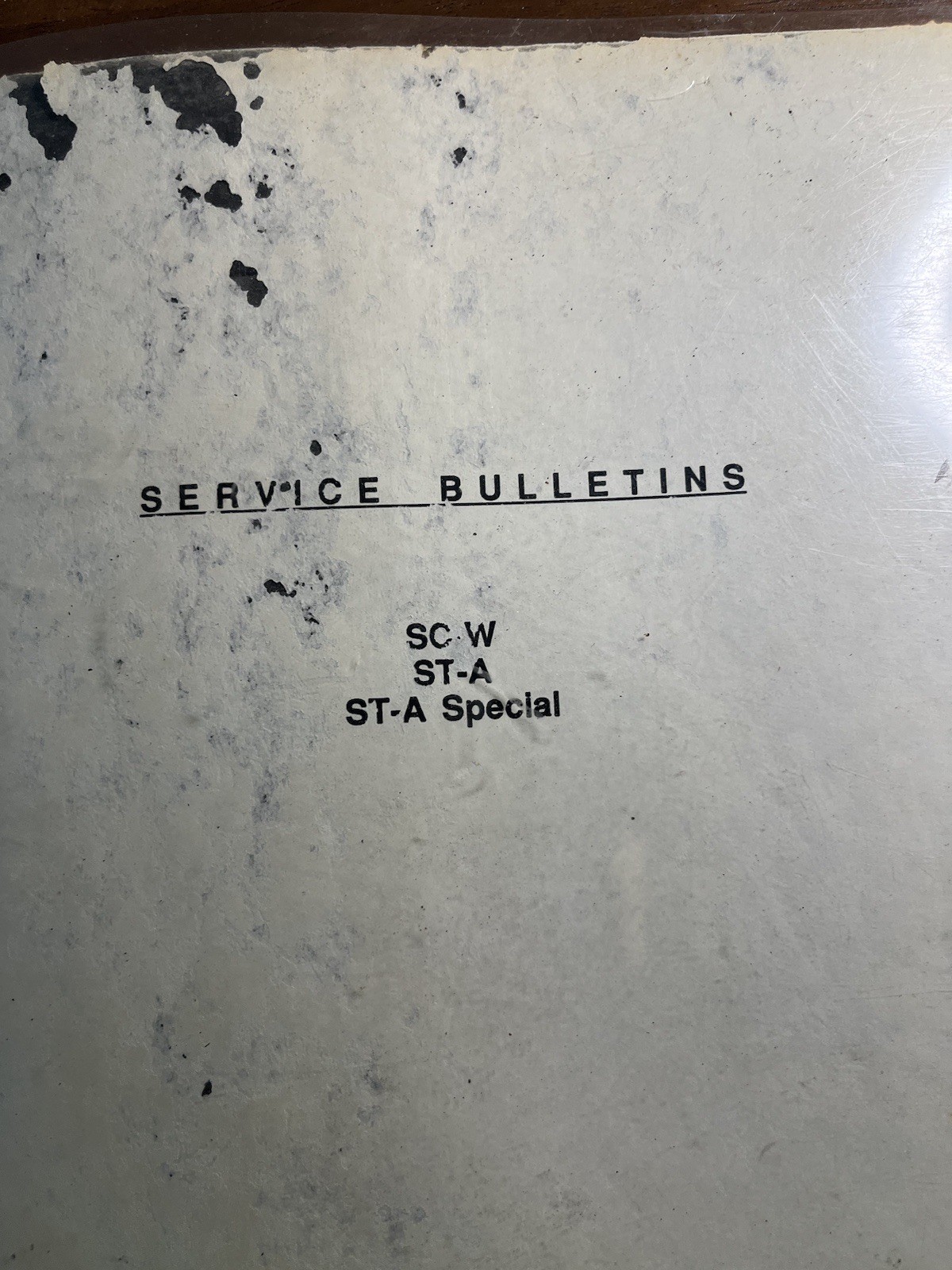 Ryan SC-W, ST-S, ST-A Special Service Bulletins Manual    Older Copy