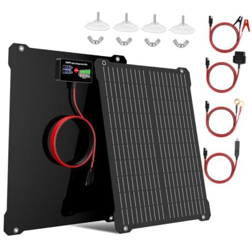 12W 12V Waterproof MPPT Solar Battery Charger & 12w UltraSmart MPPT Black