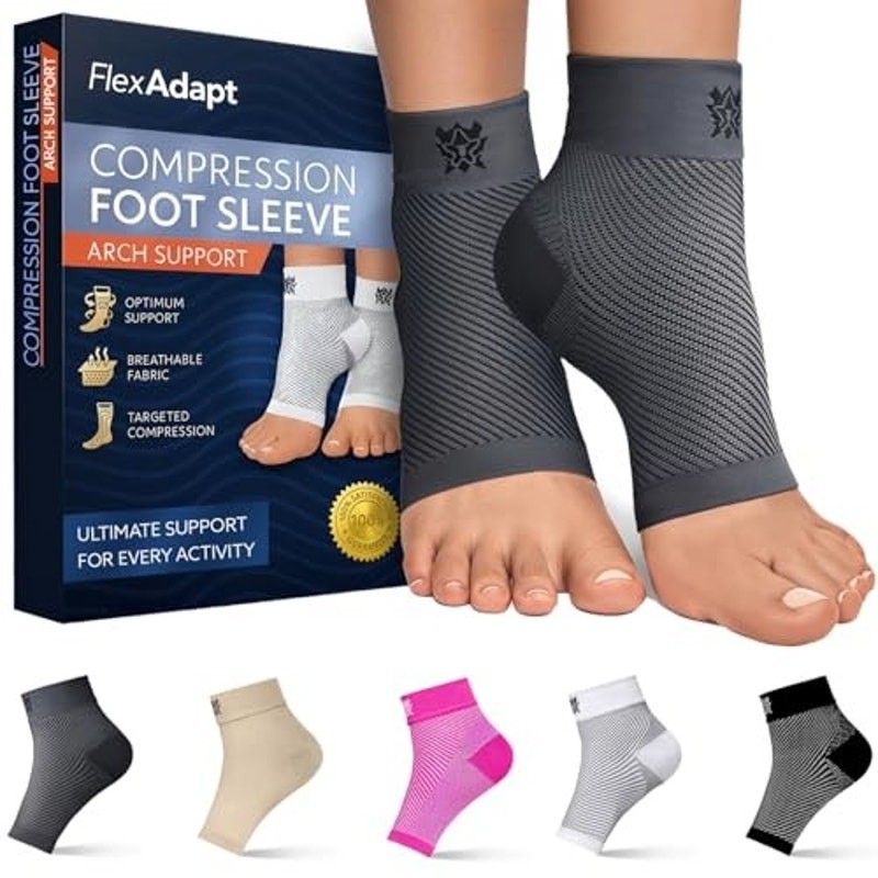 NWT Bitly Compression Socks for Plantar Fasciitis Relief , Gray, M