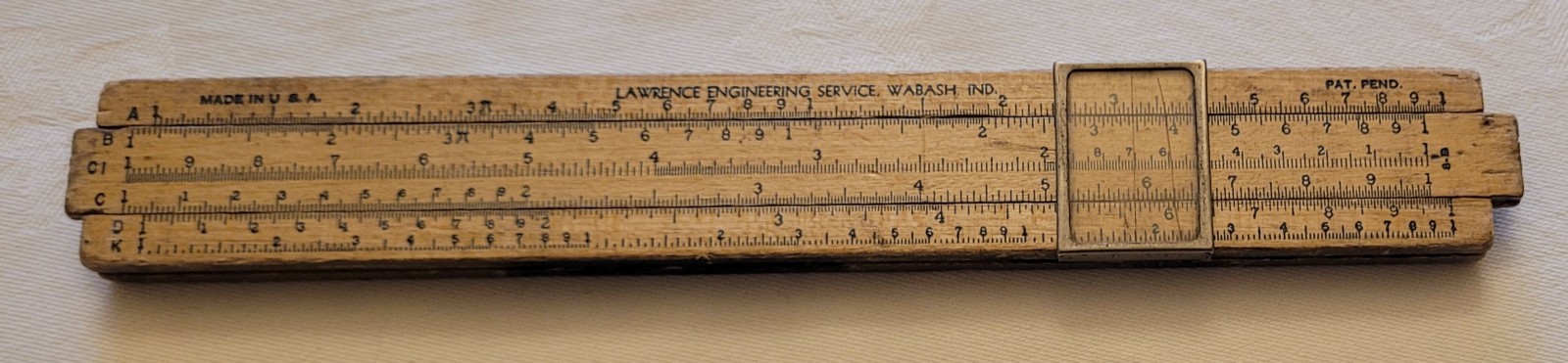 Lawrence Engineering vintage slide rule made in USA