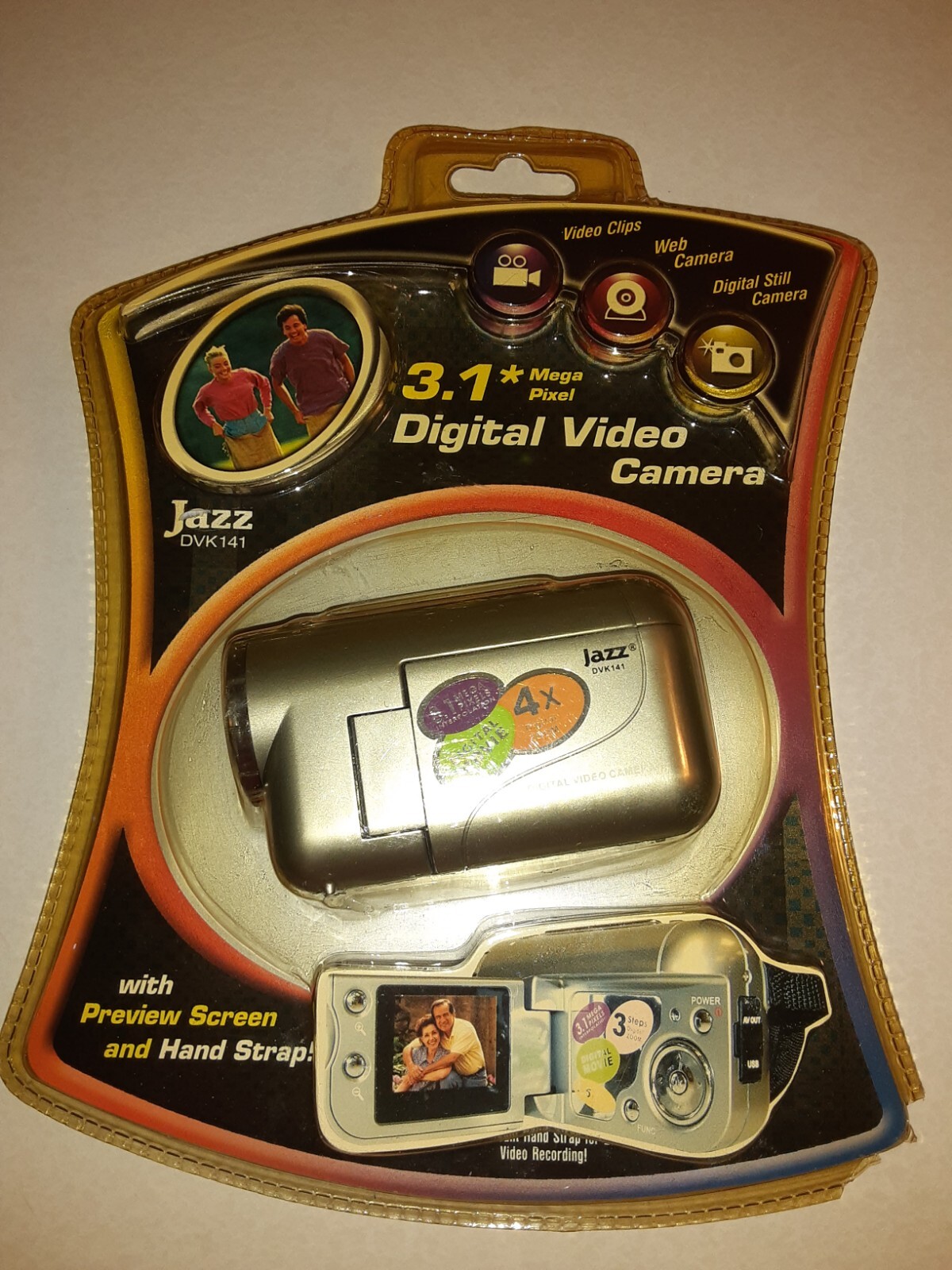 JAZZ DVK141 Digital VIDEO CAMERA 3.1 MEGA PIXEL Gray 4X Zoom NOS