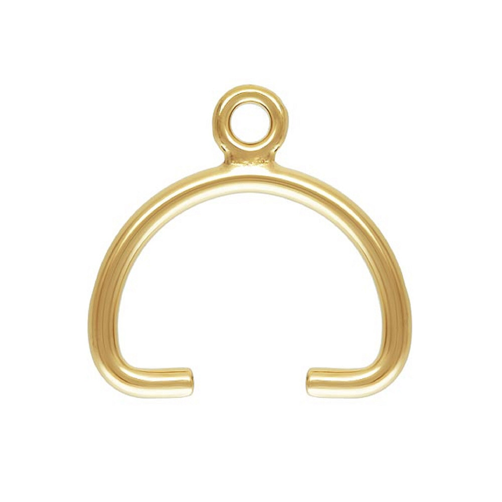 2 14K Gold Filled Wire Drop for 6mm-8mm Pearl Bead Charm Pendant Pinch Bail