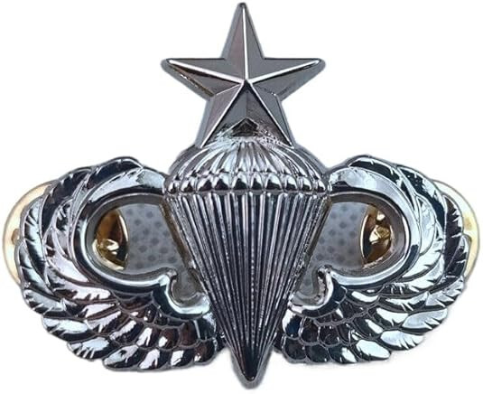US ARMY Airborne Senior Paratrooper Jump Wings Insignia Pin SILVER  colour