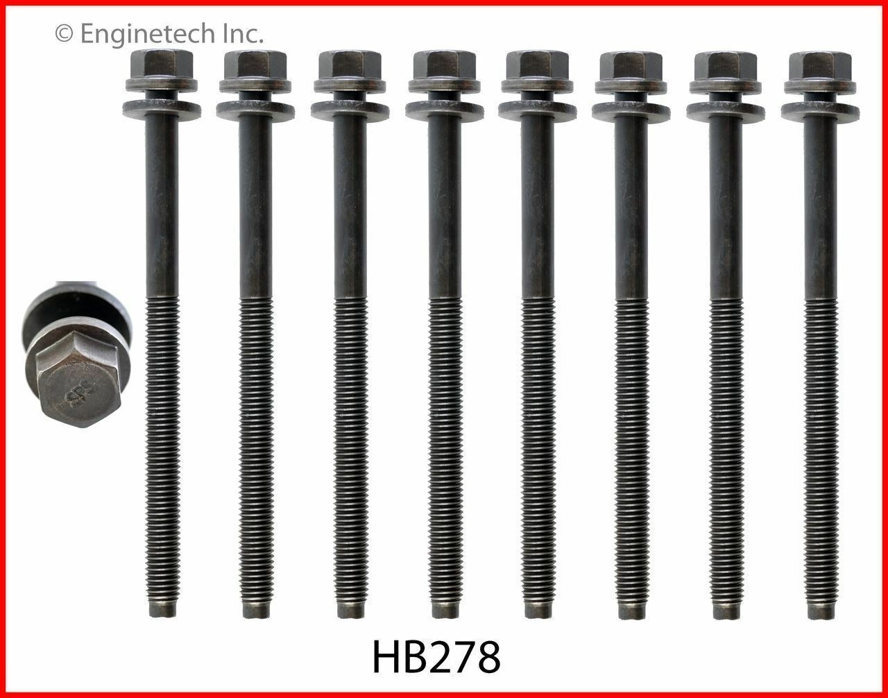 ENGINETECH HB278 Head Bolt Set (2 Sets REQ.) Compatible with Lincoln LS/Jaguar 2