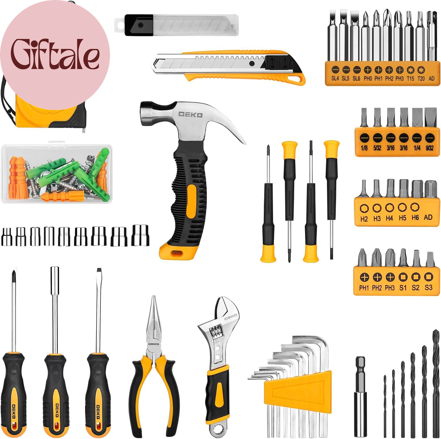 Tool Set：Tool Kit with 8V Cordless Drill,Tool Box with Drill,Hand Drill Set for