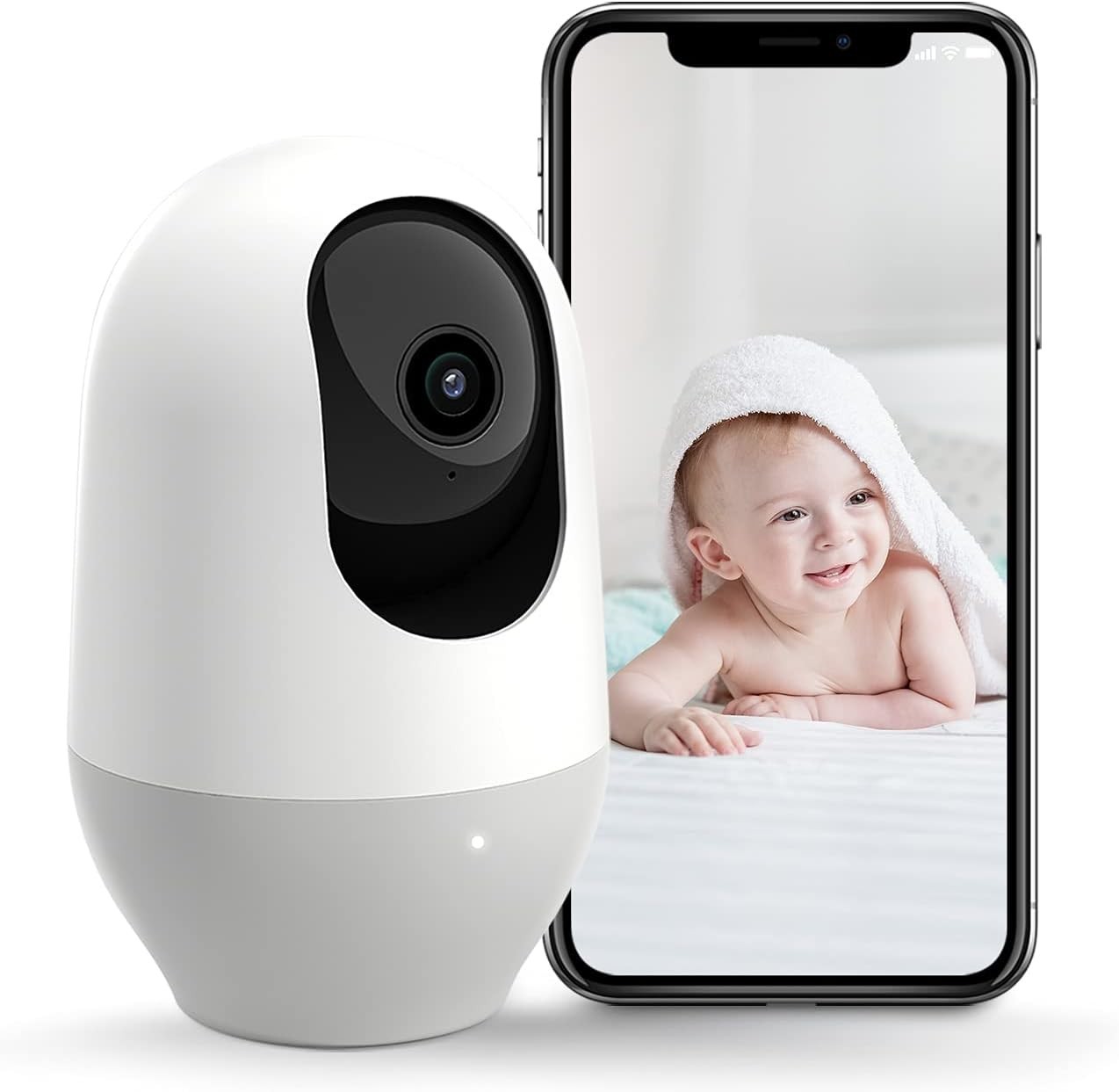Nooie Baby Monitor, WiFi Pet Camera Indoor, 360-degree IP Camera, 1080P Home ...