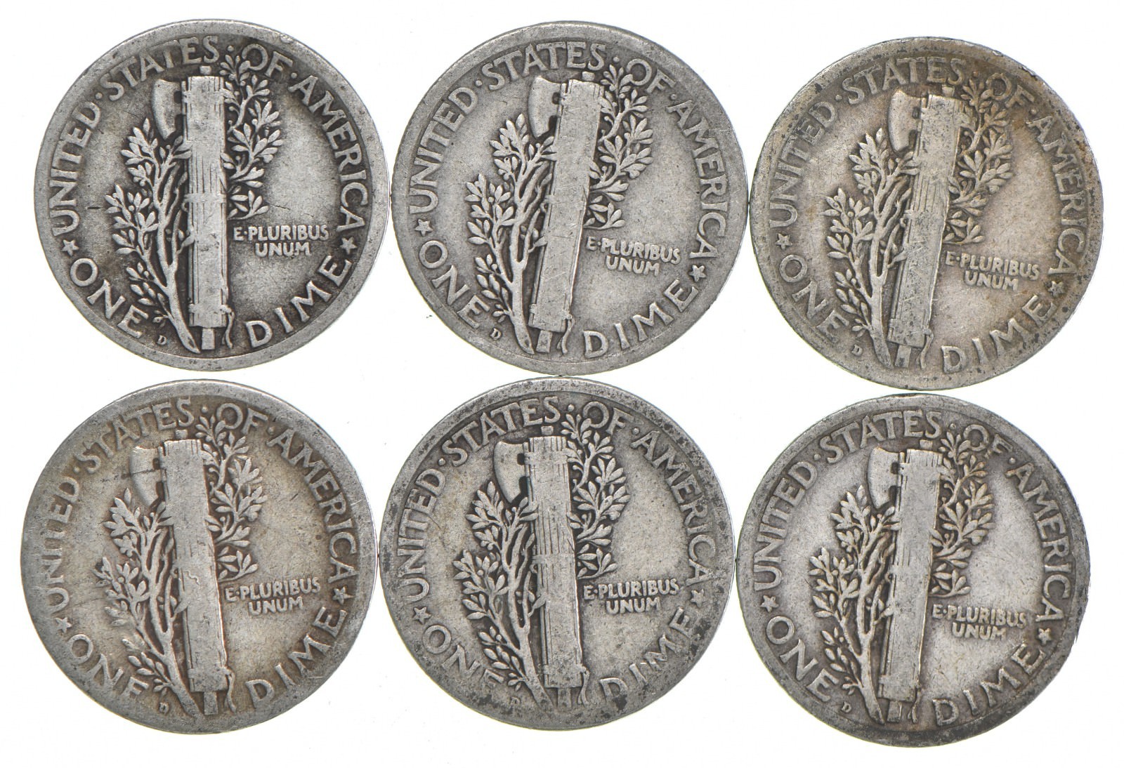 VG+ 1920-D Mercury 90% Silver Dime
