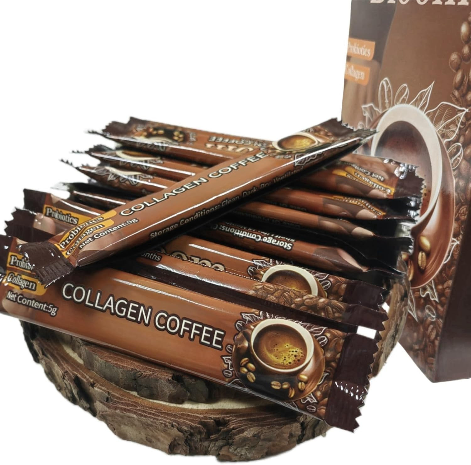 Collagen Coffee, Slim Instant Coffee Packets, Healthy Coffee-For Fast and Effect