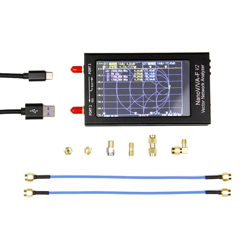 4.3 Inch 50KHz-3GHz NanoVNA-F V2 VNA Network Antenna Analyzer UHF HF VHF NICE