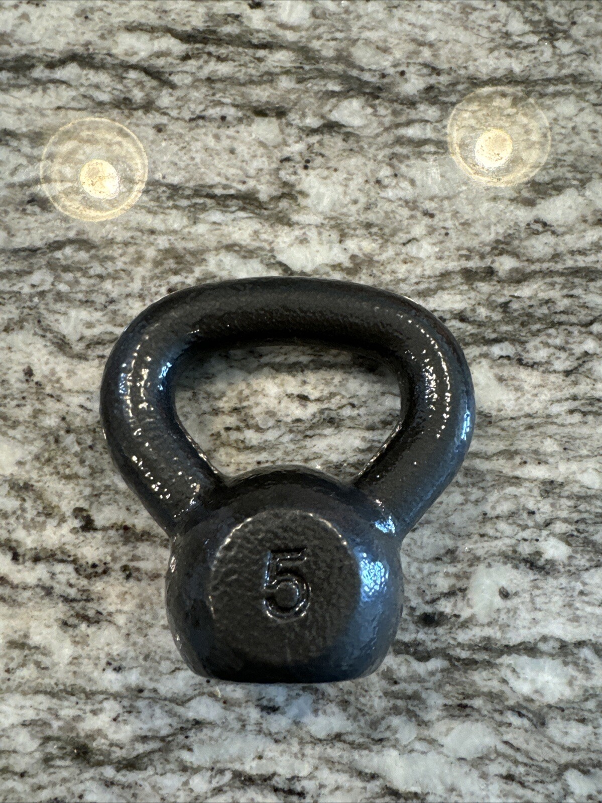 5 lb Cast Iron Kettlebell, Exercise Fitness Strength Training, Single, Black