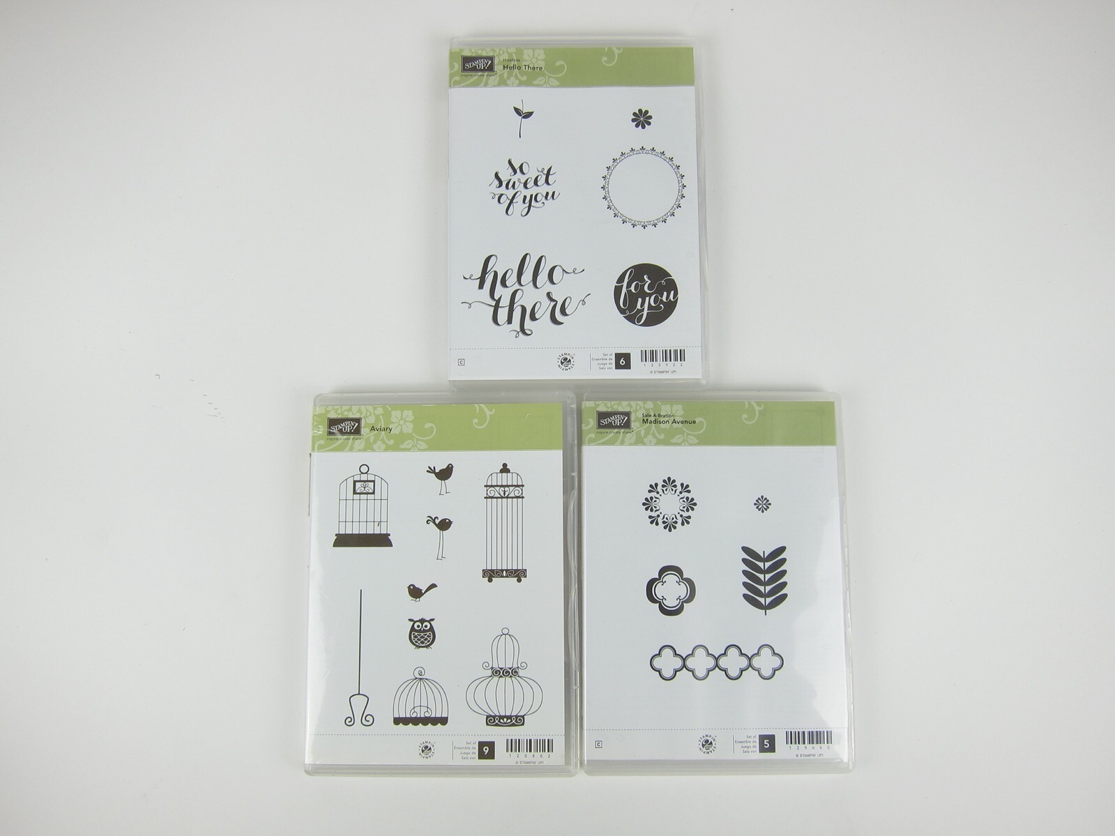 Stamping Up Stamp Set HELLO THERE AVIARY Madison Avenue Bird Cage Owl 20 pc.
