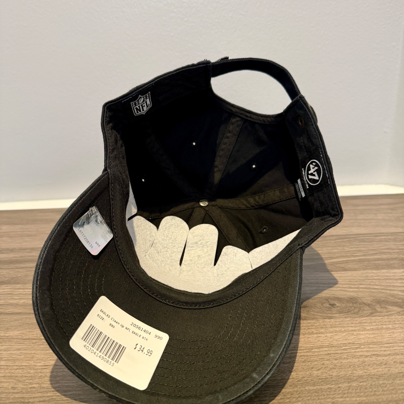 47 brand Clean Up Unstructured Adjustable Hat Philadelphia Eagles Black Cap