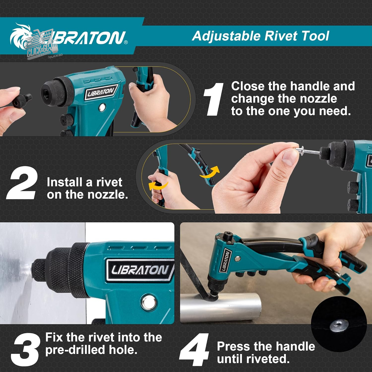 Heavy Duty Riveter Gun, Professional Riveter Set, Ri