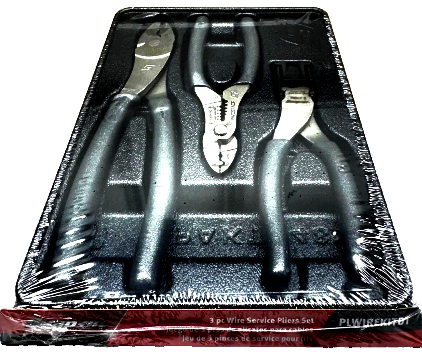 NEW* SNAP ON TOOLS PLWIREKIT DT 3pc *TITANIUM* Soft Grip Wire Service Pliers Set