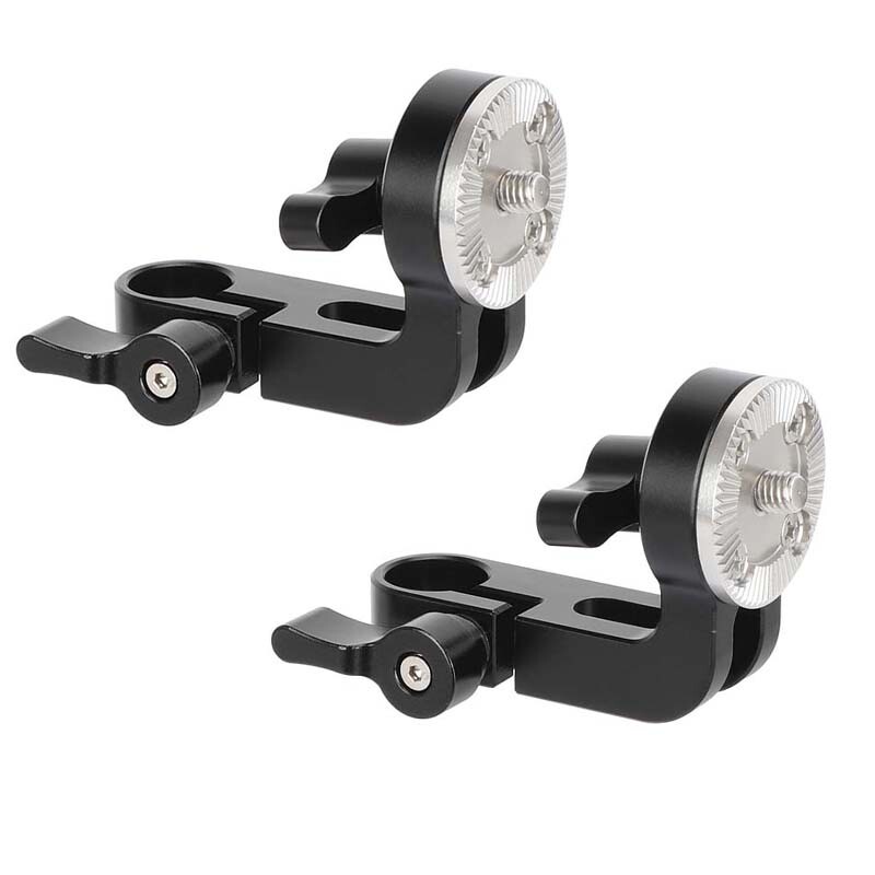 2Pcs L-Shaped Connector w/15mm Rod Clamp Holder to ARRI-Style Rosette Gear Mount