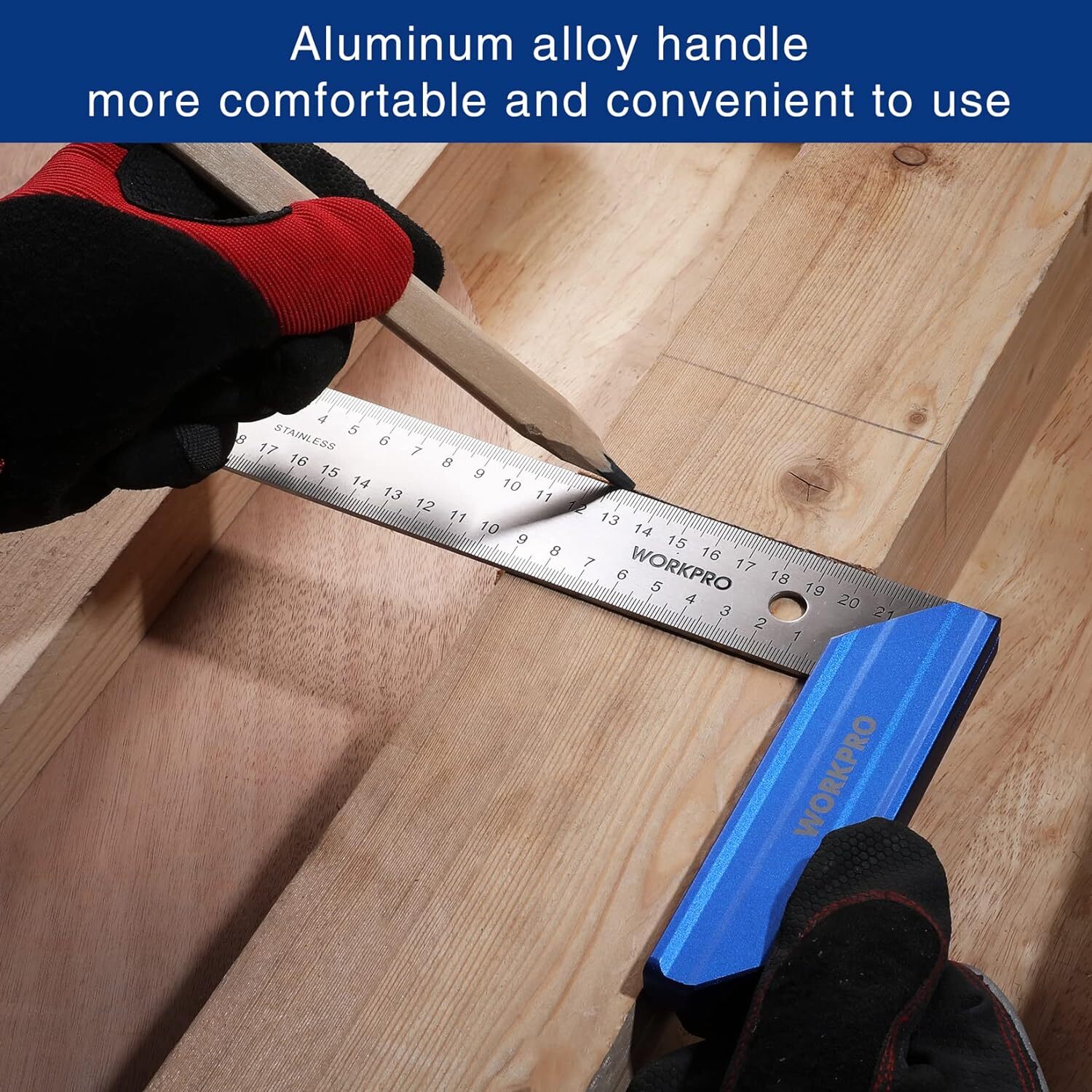 WORKPRO 2PIECE Rafter Square &Combination Square Tool Set/8-inch Try Square Tool