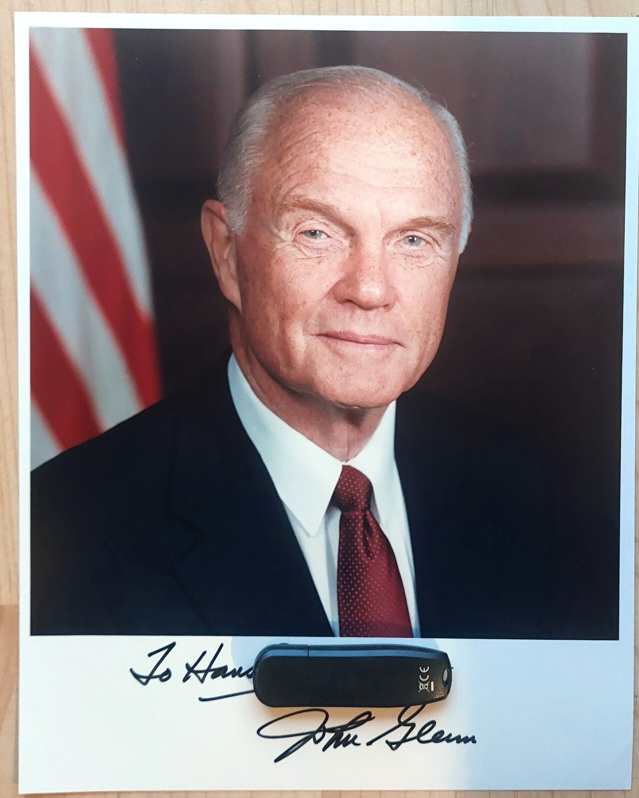John Glenn #2 Astronaut Hand Signed Signature On Photo.