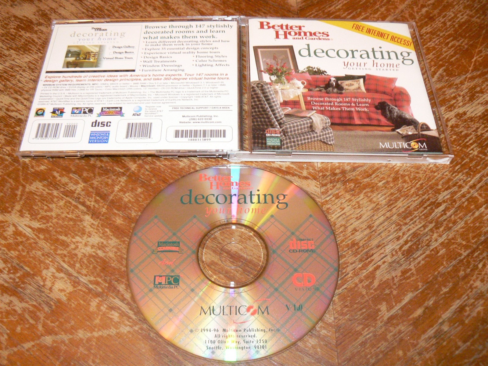 Better Homes & Gardens Decorating Your Home PC/Mac CD-ROM 1996 Windows 95/3.1