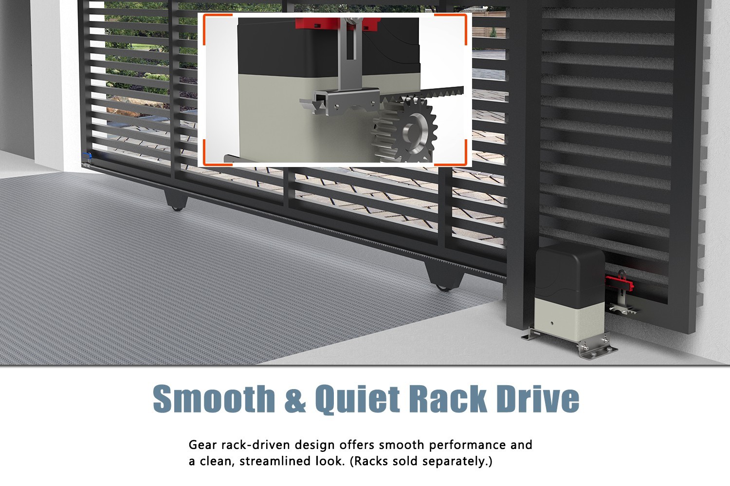Blütezeit Automatic Sliding Gate Opener 900lbs with 2 Remote Controls - Open Box