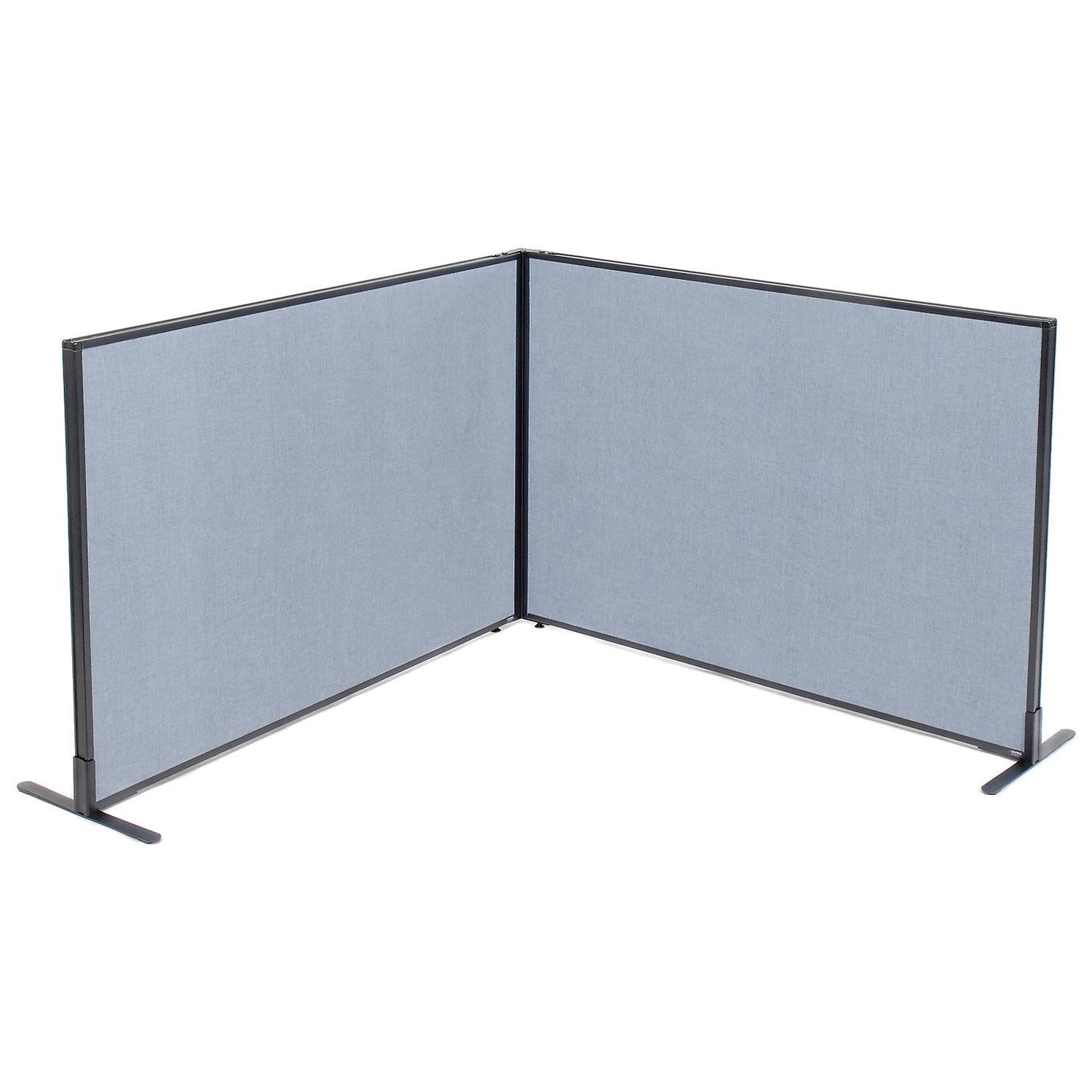60-1/4"W x 42"H Freestanding 2-Panel Corner Room Divider Blue