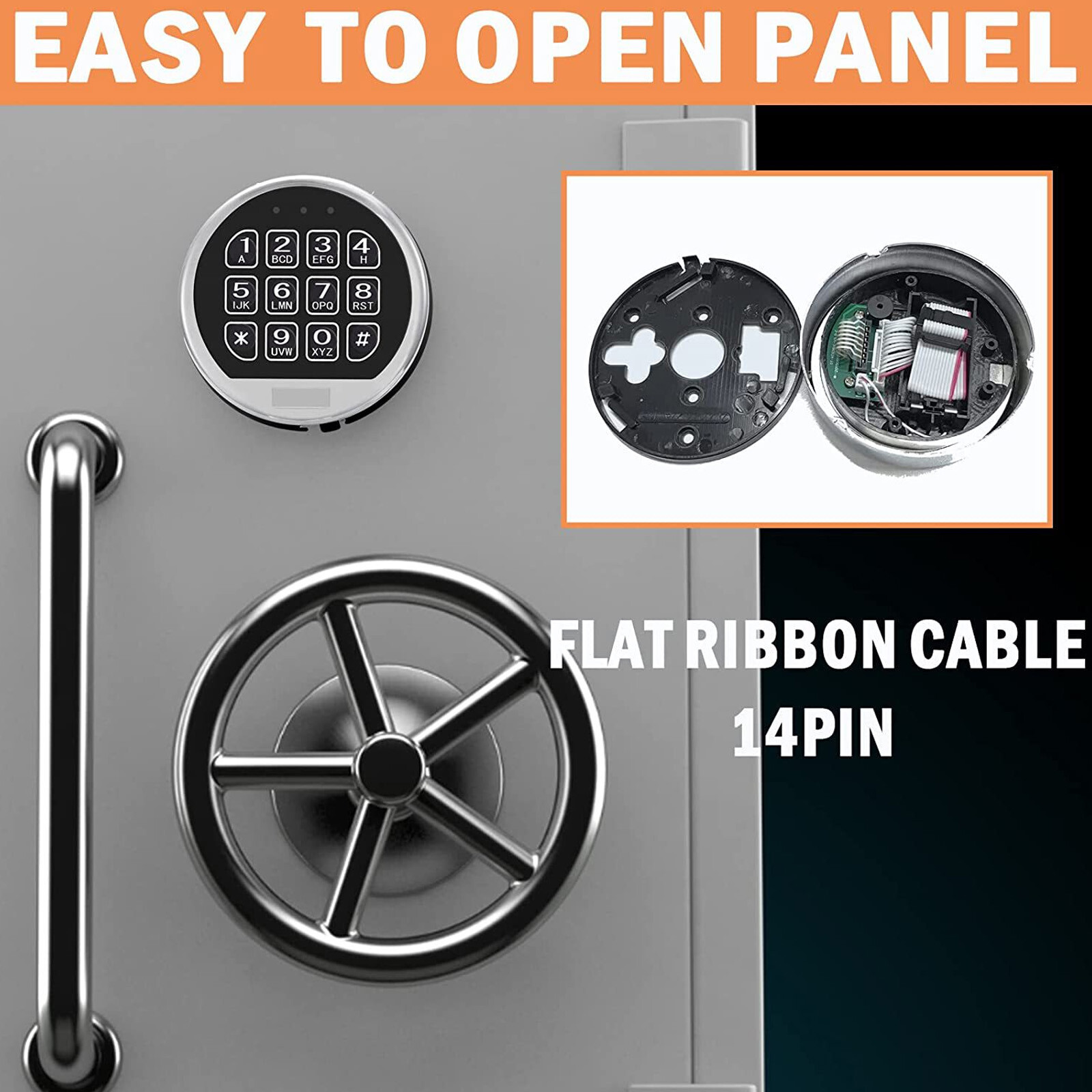 Gun Safe Lock Replacement Solenoid Lock with 2 Master Keys Chrome Digital Key