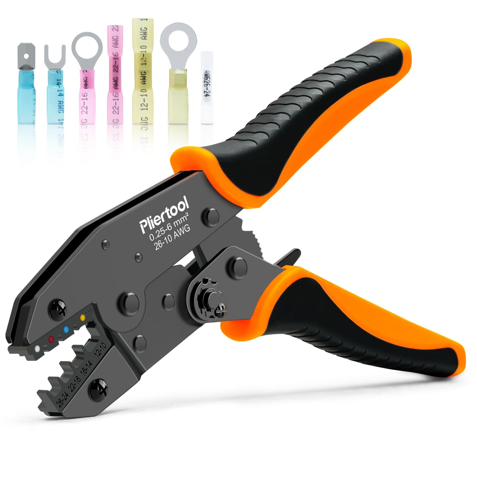 Crimping Tool for Heat Shrink Connectors-AWG 26-10, Ratcheting Wire Terminal ...