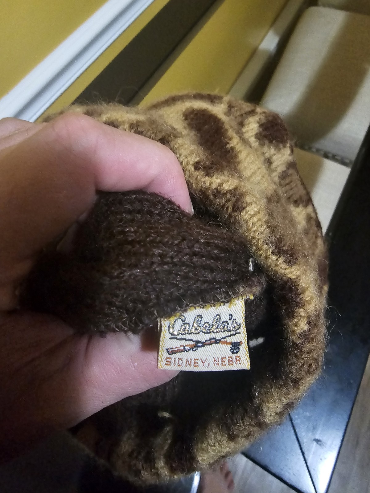 Vintage Cabela’s Camo 100% Wool Balaclava Face Hunting Ski Mask Hat Made USA