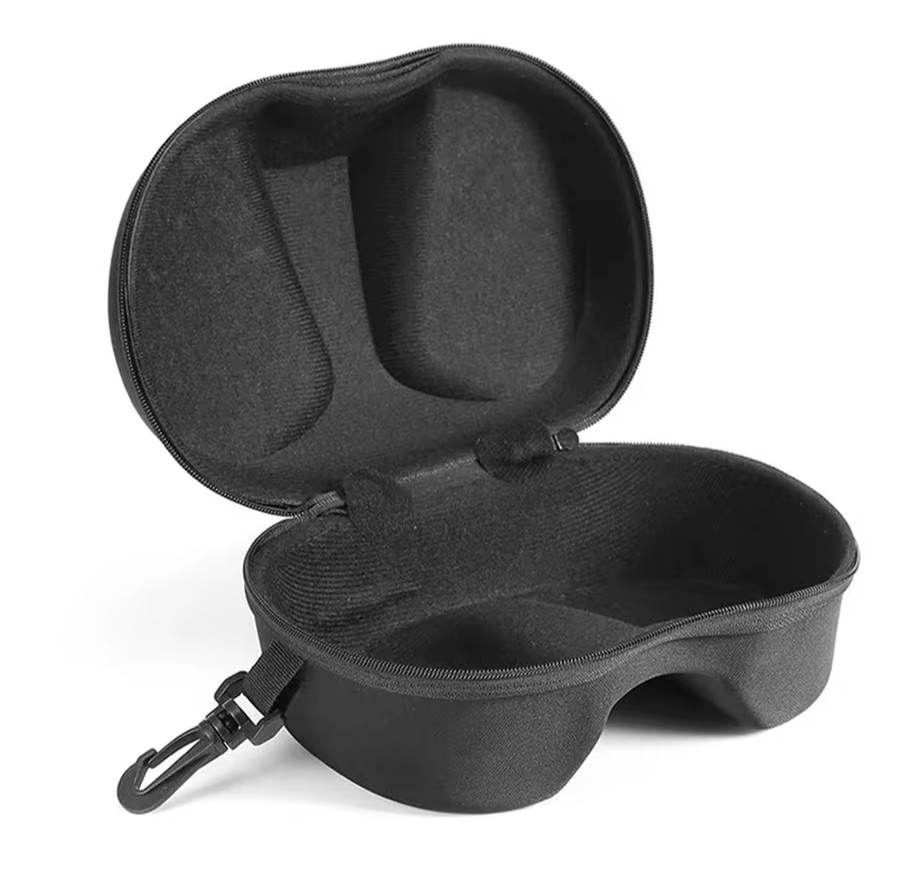 Padded Soft Ski Mask Goggles Zipper Case Storage Box Pouch + Clip
