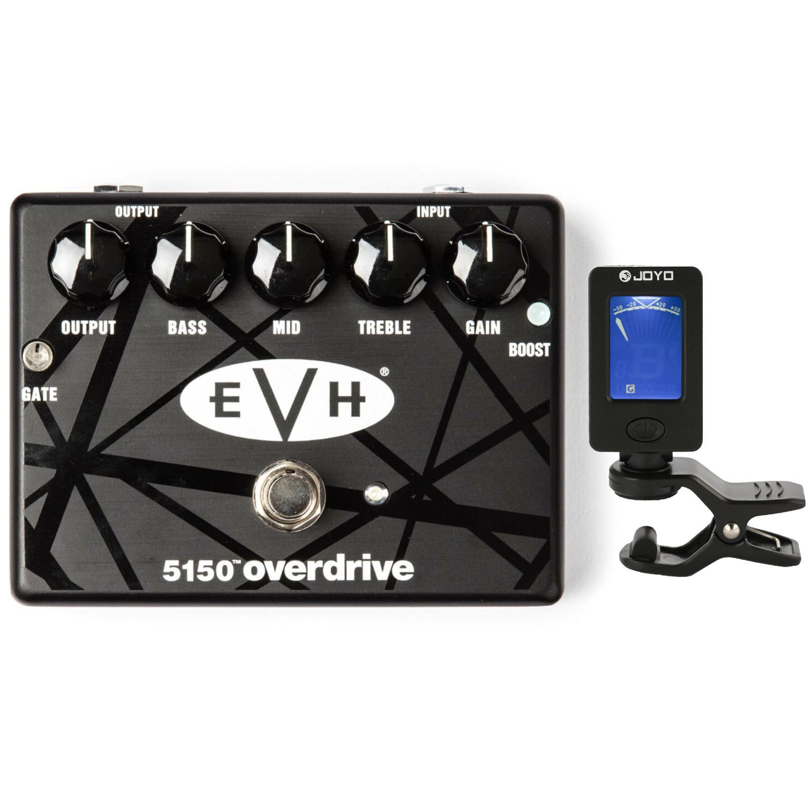 MXR EVH 5150 Eddie Van Halen Signature Overdrive Pedal w/Clip-On Chromatic Tuner