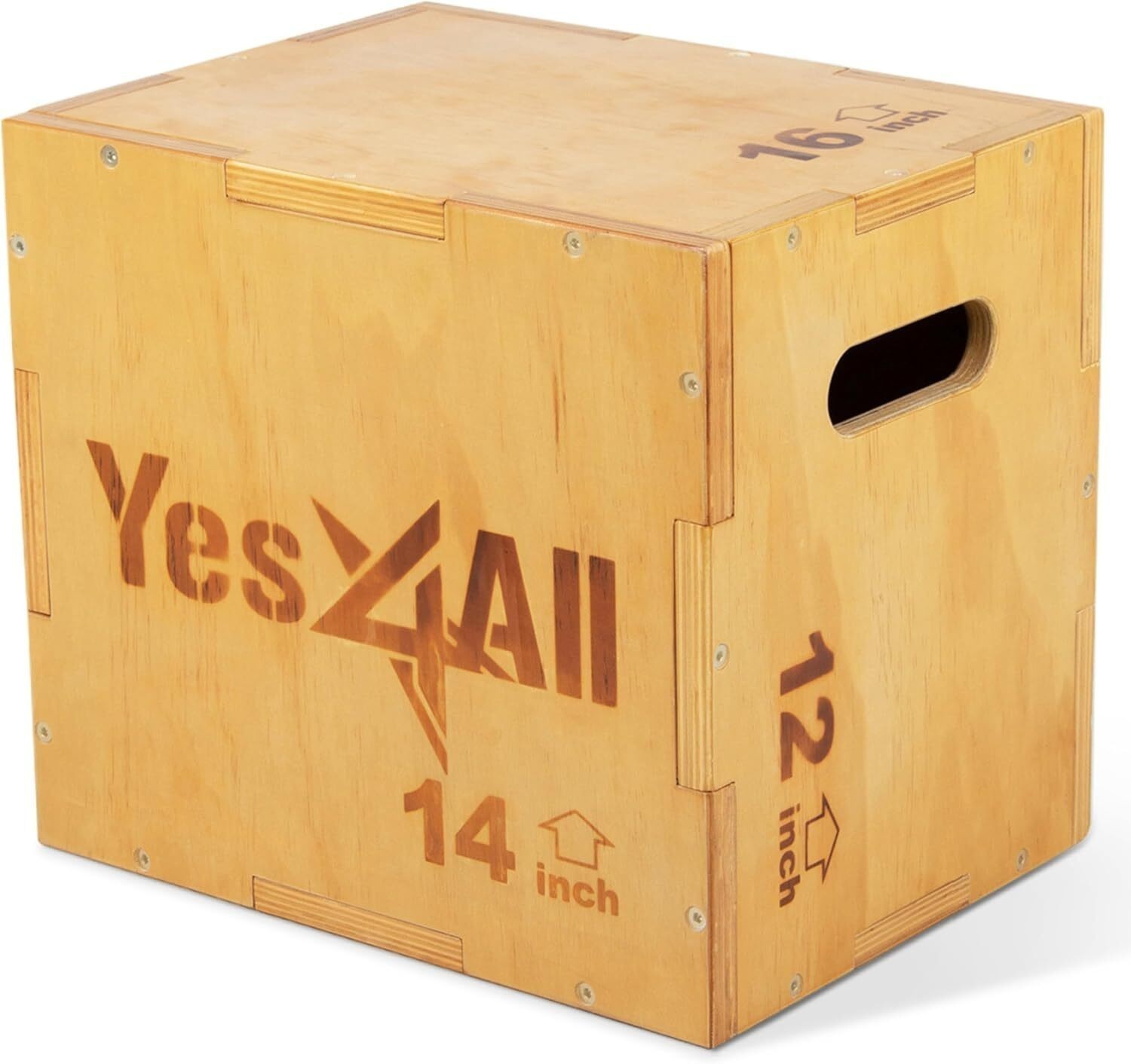3-in-1 Wooden Plyo Box Plyometric Jump Box Gym Outdoor Workouts 450lb Box Jump