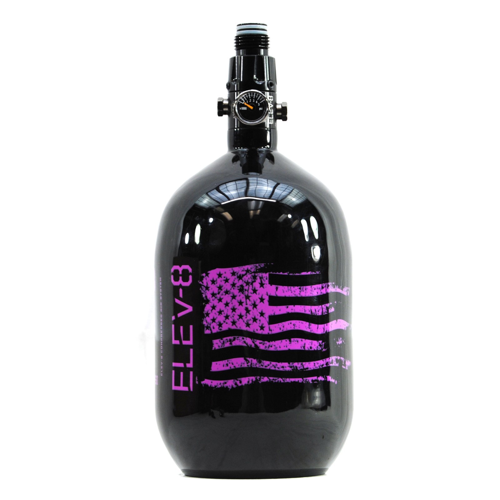 ELEV-8 Products 68ci/4500psi Paintball Carbon Fiber HPA Tank Gloss Black/Purple
