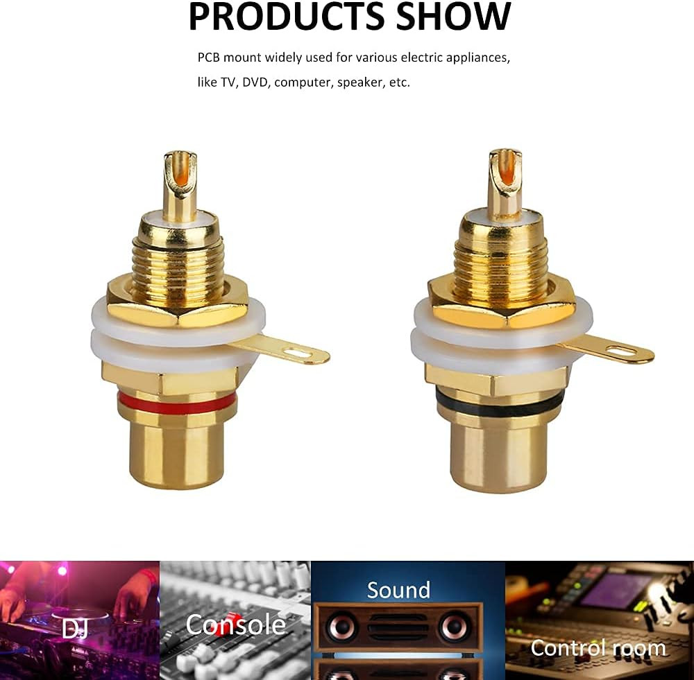 4Pcs Audio Terminal Jack Panel Mount RCA Lotus Head Welding Female Socket Connec