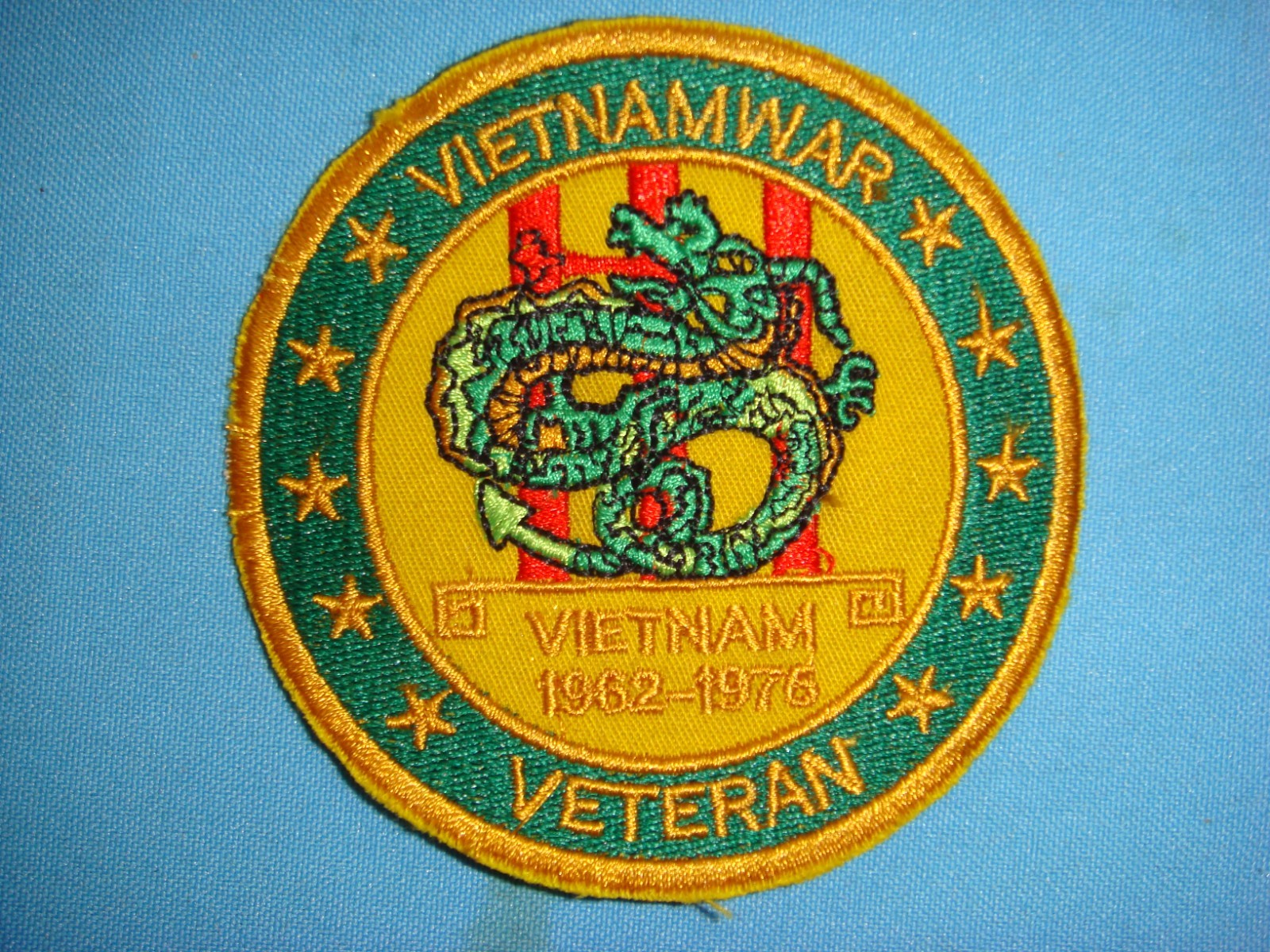 NAM WAR VETERAN VIETNAM 1962-1975 COMMEMORATIVE PATCH
