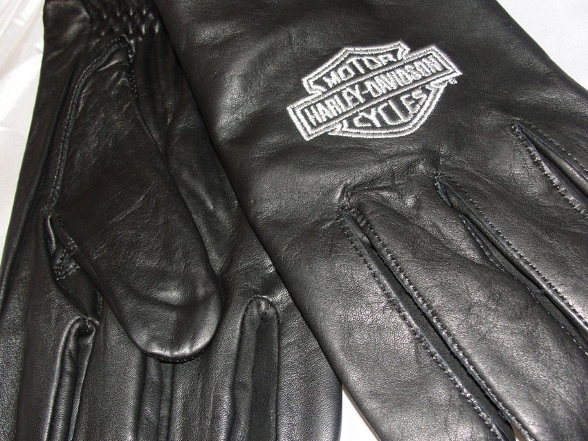 Harley-Davidson Spectra Lined Cabretta Leather Gloves Embroidered Men (9) Large