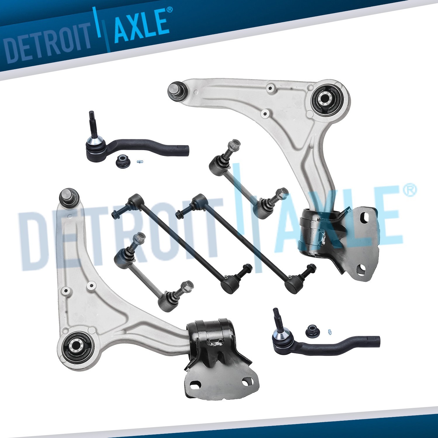 8pc Front Lower Control Arm Tie Rod Sway Bar for 2013-20 Ford Fusion Lincoln MKZ