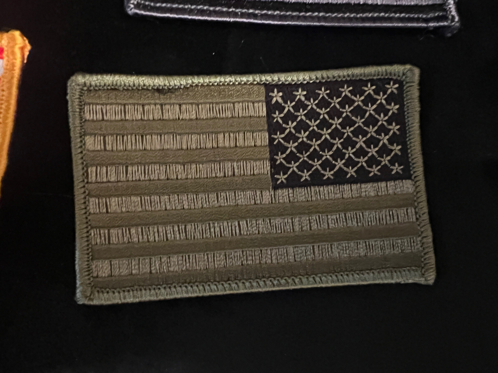 U.S. American Flag embroidered patch red white blue, black/gray, coyote Reverse