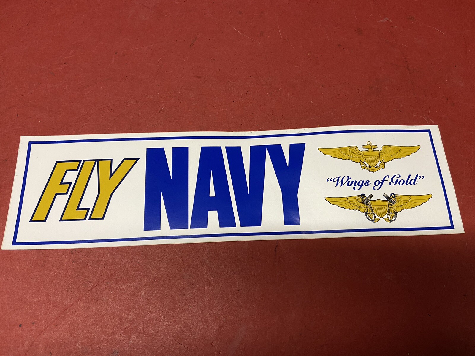 Vintage New Old Stock Fly Navy Wings of Gold Bumper Sticker NOS US USA Free Ship