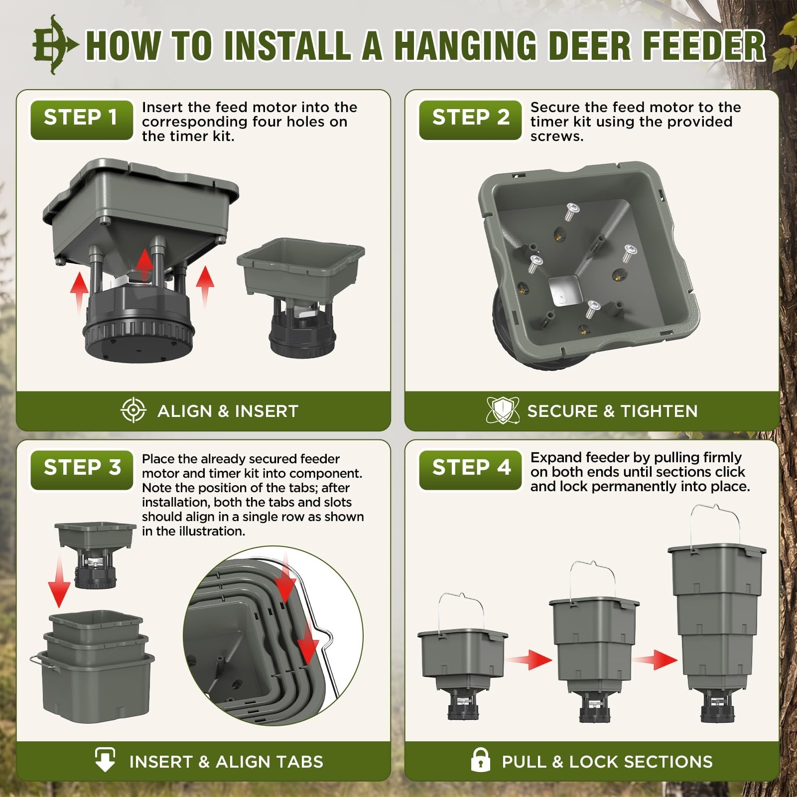 5 Gallon Automatic Deer Feeder with Digital Timer | 4 Feed Times, Easy Install