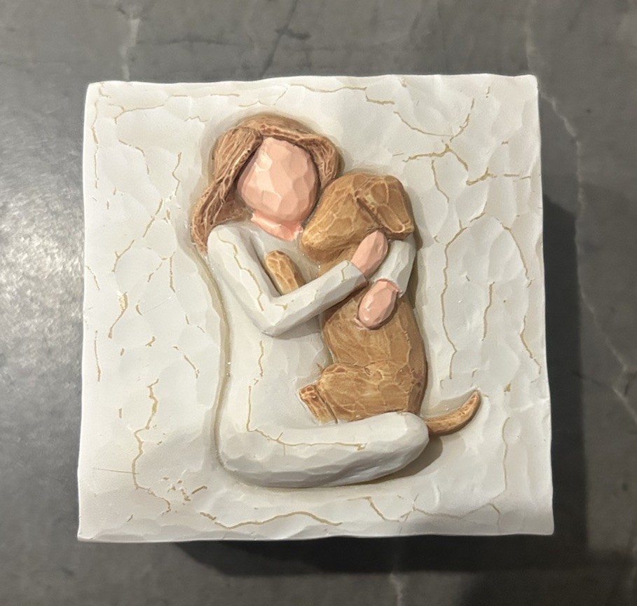 WILLOW TREE TRULY A FRIEND GIRL & PUPPY TRINKET BOX New In Box