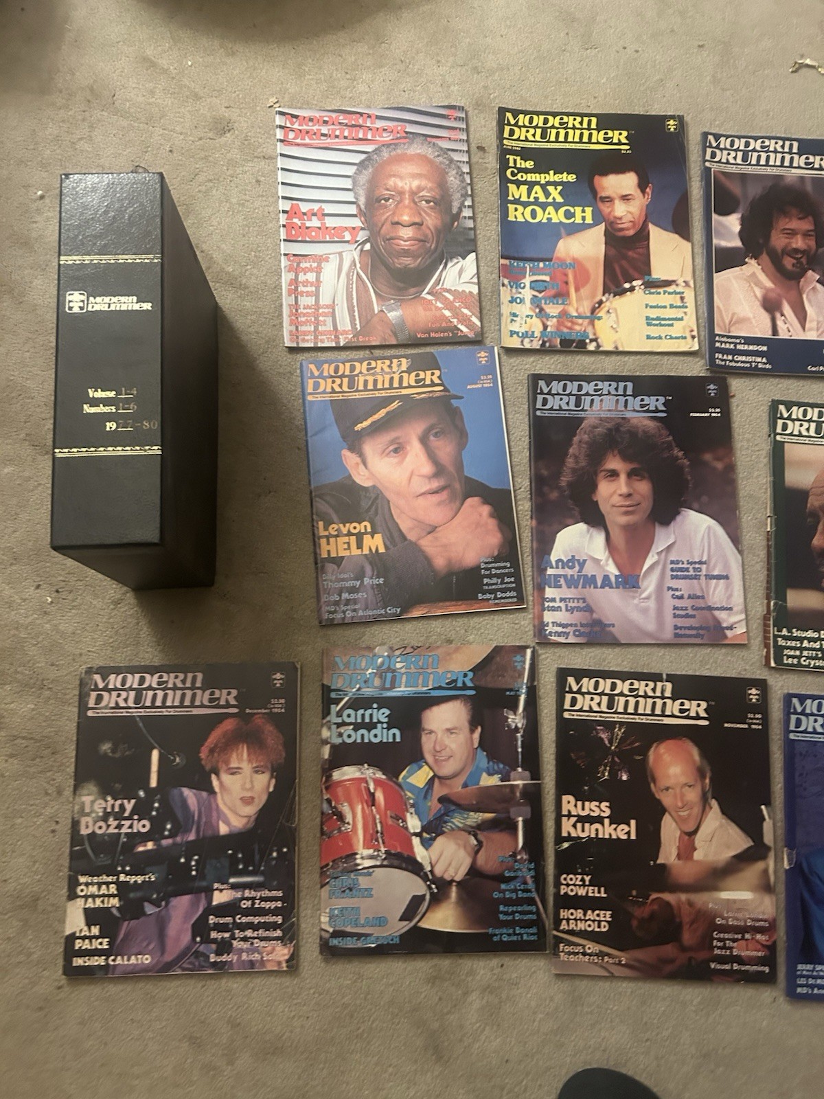 Lot If 10 Modern Drummers + Case Or Box For Them Early 1980s