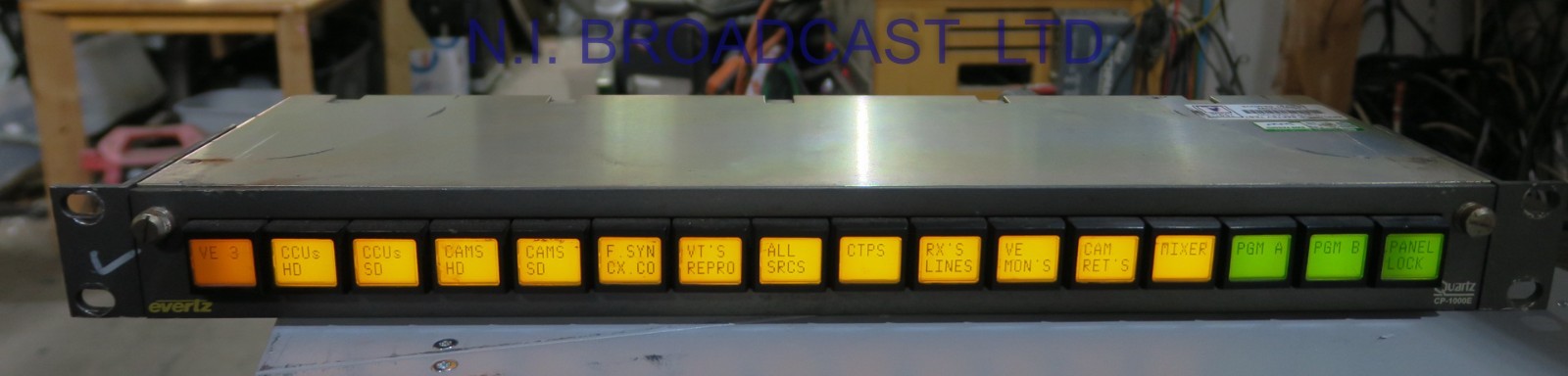 Evertz cp1000e ethernet router control matrix panel