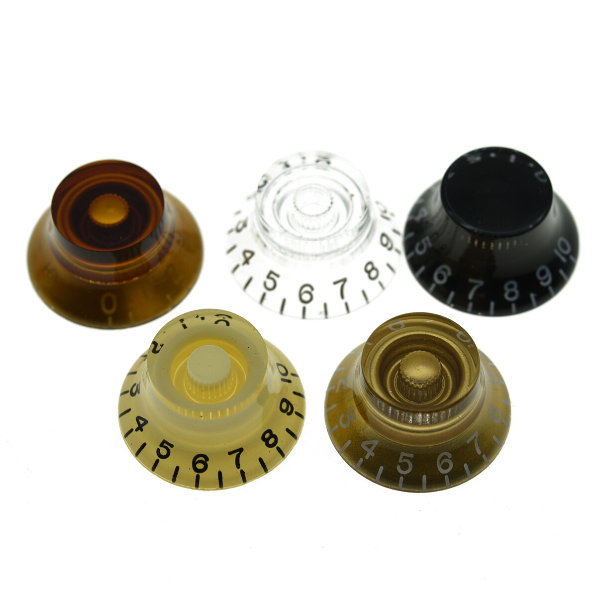 LP Guitar Bell Knobs 24 Fine Spline Top Hat Knobs fit Gibson Les Paul Clear