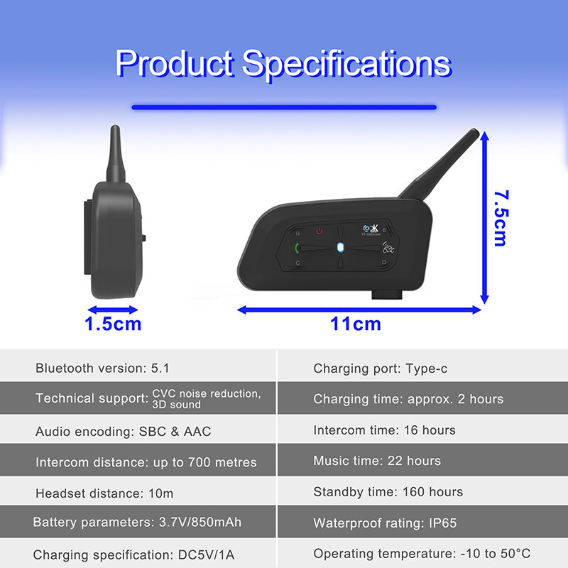 Motorcycle Helmet Bluetooth Headset Intercom Intercomunicador Moto Bluetooth