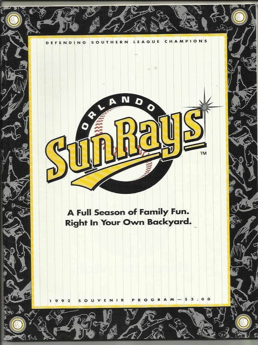 1992 Orlando Sunrays vs Knoxville Blue Jays  Minor League Program  VG
