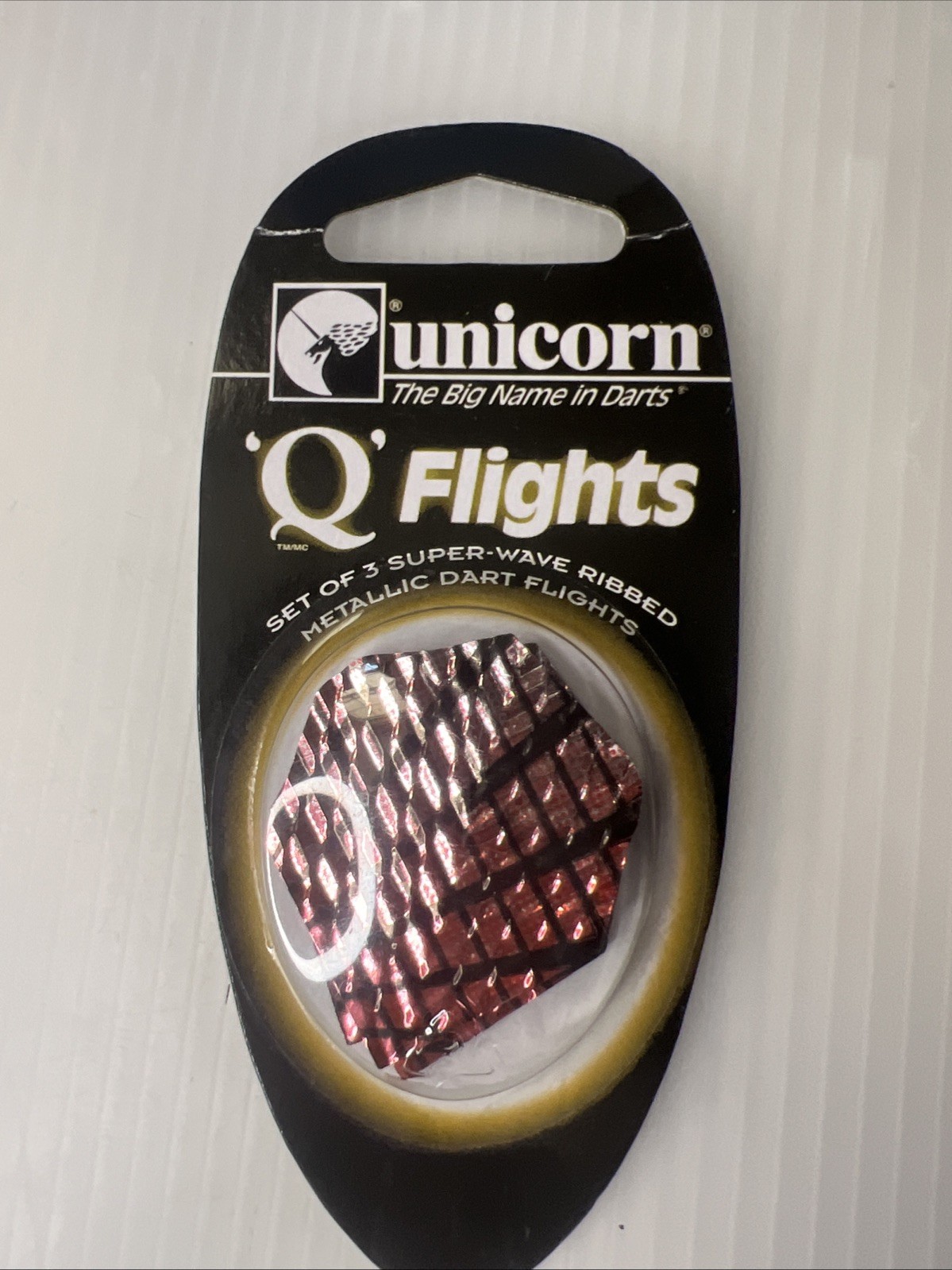UNICORN "Q" FLIGHTS Set of 3 Super-wave Ribbed Metalic Dart Flights