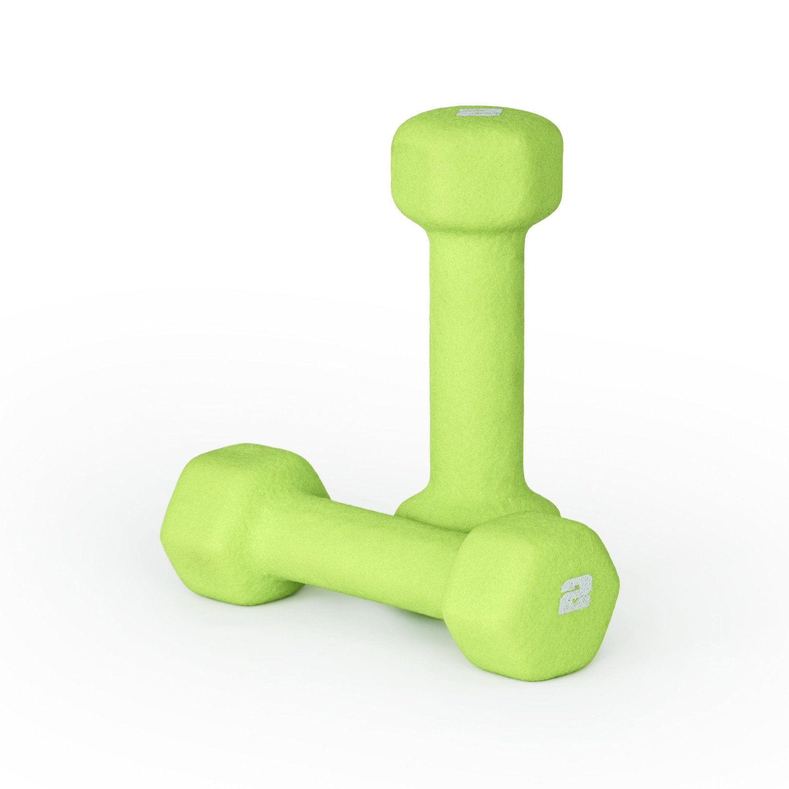 CAP Neoprene Dumbbell Weights, 2 lb Pair, Chartreuse 2