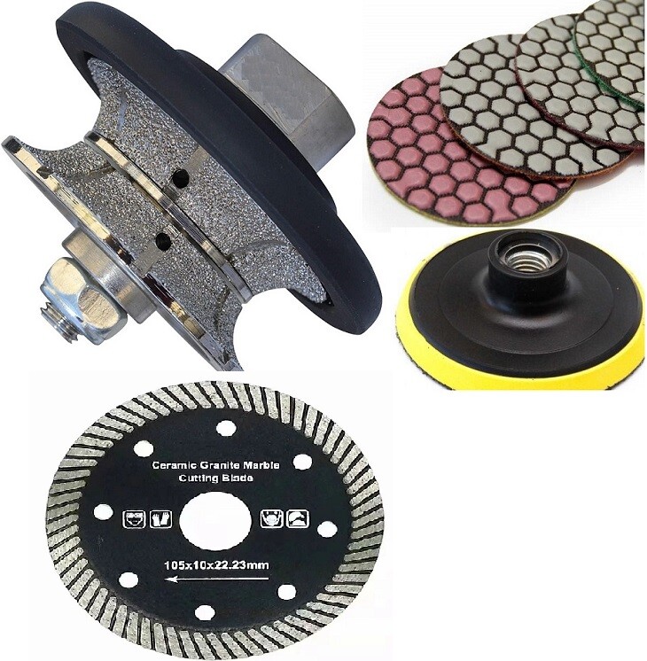 2" Full Bullnose V50 Bit Dry Polish Pad GRANITE stone marble ceramic saw blade