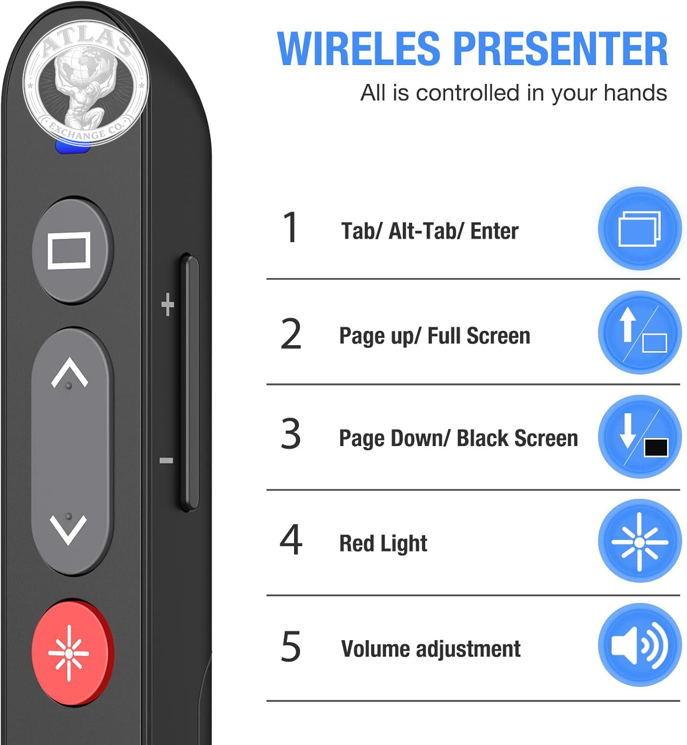 Laser Pointer for Presentations, Wireless Presenter Clicker for Powerpoint Slide