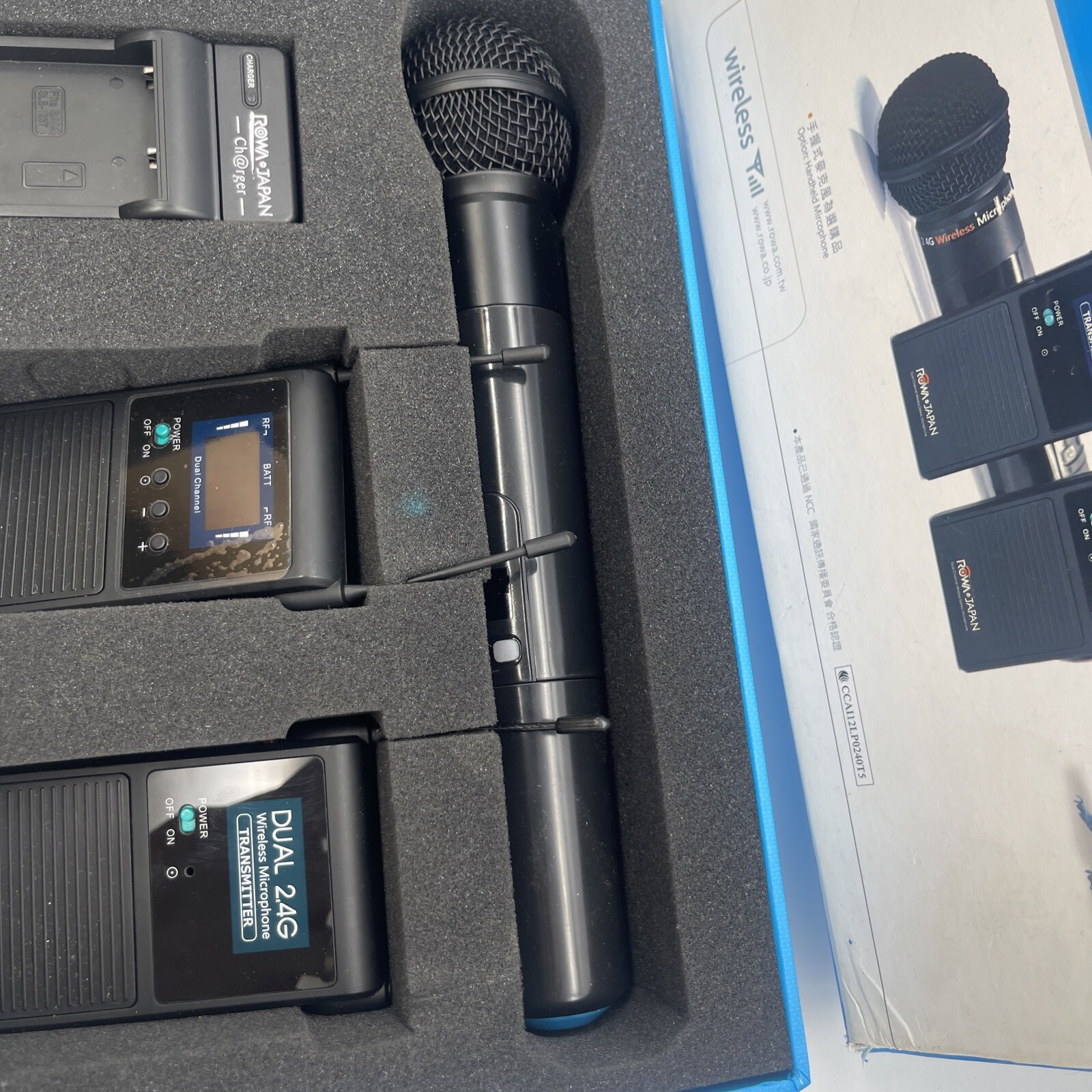 2.4GHZ DUAL CHANNEL WIRELESS STEREO INTERVIEW MICROPHONE FOR CAMERA CAMCORDER