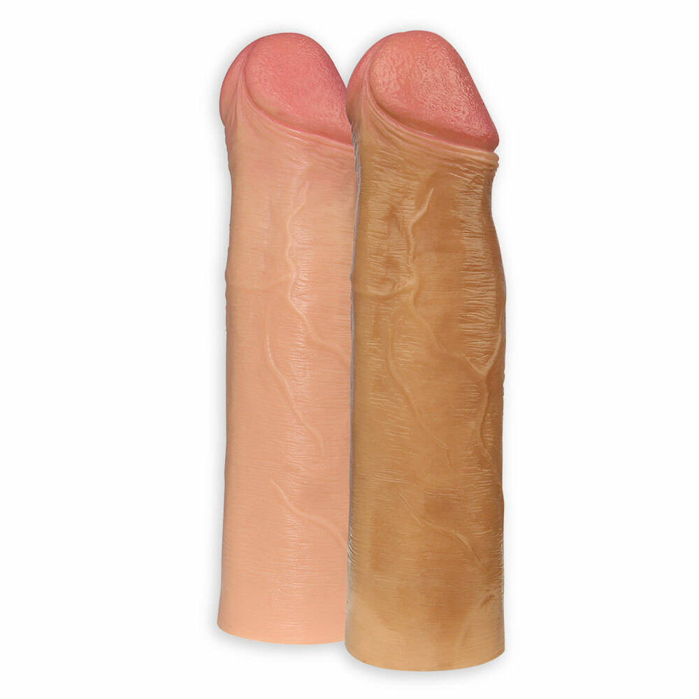 Penis Extender Sleeve Reusable Condom Soft Silicone adds Length & Girth to Penis
